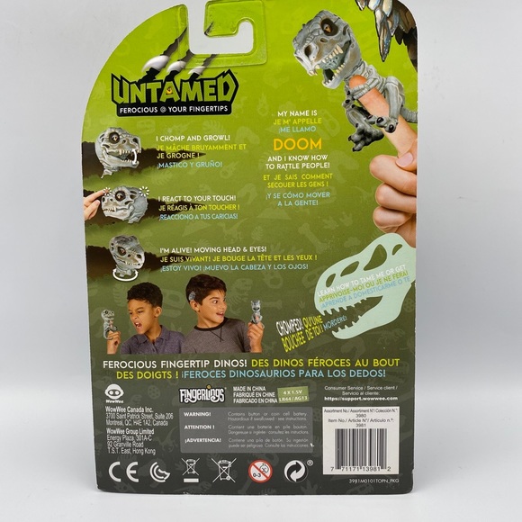 Fingerlings Untamed Ferocious Bonehead TRex Doom Interactive Pet Dinosaur Toy - Picture 5 of 8